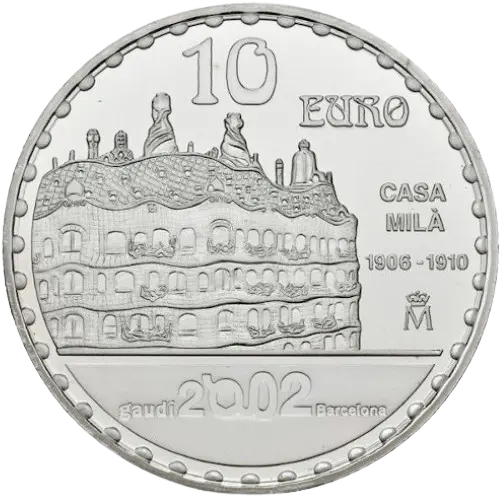 Moneda Año Internacional Gaudí: Casa Milá (2002)
