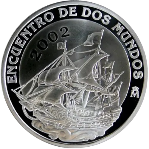 Moneda Encuentro entre dos mundos: Galeón Español - V Serie Iberoamericana (2002)