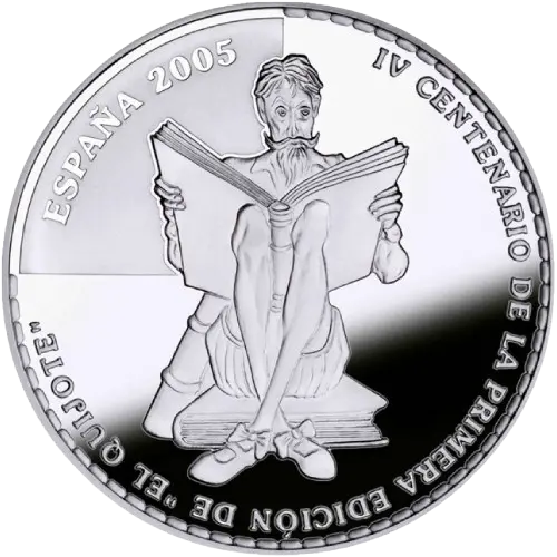 10 euros 2005 - IV Centenario de El Quijote: La aventura de los molinos de viento España (anverso) 10 euros 2005 - IV Centenario de El Quijote: La aventura de los molinos de viento España (anverso)