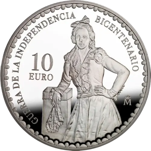 Moneda Bicentenario de la Guerra de la Independencia: Manuela Malasaña (2008)