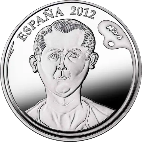 10 euros 2012 - Joan Miró: Mujer, pájaro, estrella - V Serie Pintores Españoles España (anverso) 10 euros 2012 - Joan Miró: Mujer, pájaro, estrella - V Serie Pintores Españoles España (anverso)