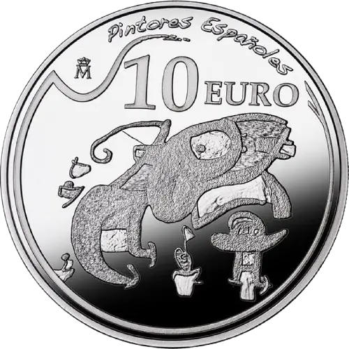 Moneda Joan Miró: Personajes y pájaros con un perro - V Serie Pintores Españoles (2012)