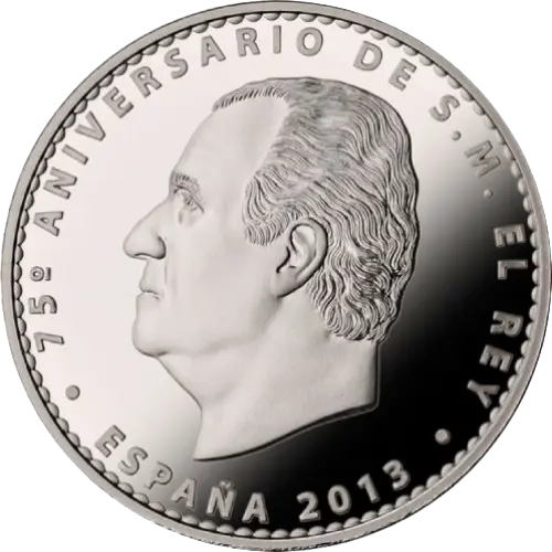 10 euros 2013 - 75 Aniversario de Su Majestad el Rey D. Juan Carlos España (anverso) 10 euros 2013 - 75 Aniversario de Su Majestad el Rey D. Juan Carlos España (anverso)