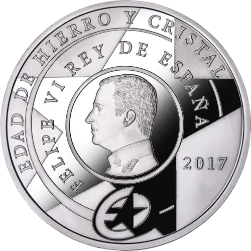 10 euros 2017 - Europa Contemporánea: La era del Hierro y el cristal - XIV Serie Programa Europa España (anverso) 10 euros 2017 - Europa Contemporánea: La era del Hierro y el cristal - XIV Serie Programa Europa España (anverso)