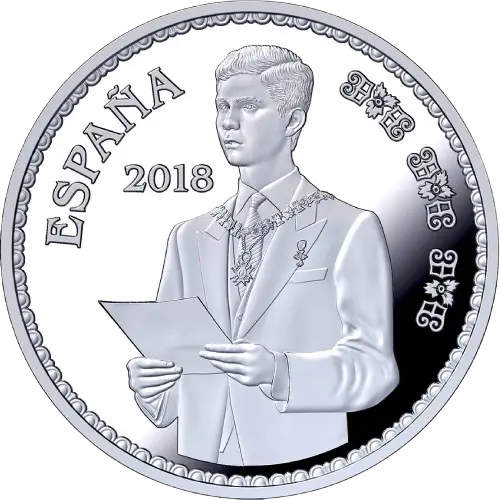 Moneda 50 Aniversario de S.M. el Rey Felipe VI: Jura de la Constitución (Discurso) (2018)