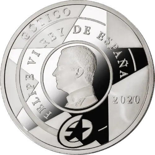 10 euros 2020 - Gótico - XVI Serie Programa Europa 2020 España (anverso) 10 euros 2020 - Gótico - XVI Serie Programa Europa 2020 España (anverso)