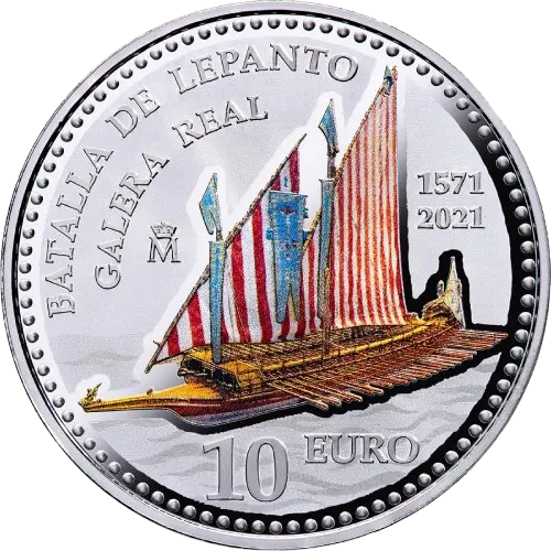 Moneda 450 Aniversario de la Batalla de Lepanto: Galera Real (2021)