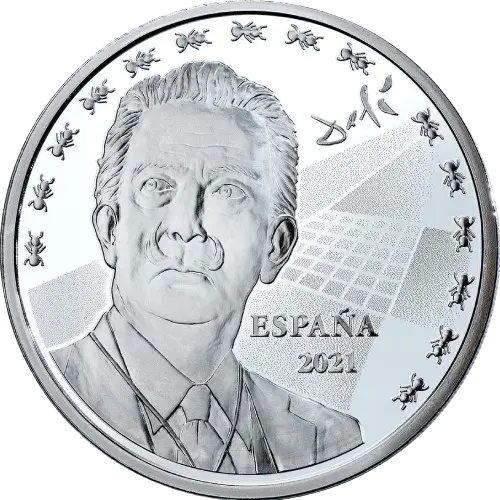 10 euros 2021 - Salvador Dalí: Galatea de las esferas España (anverso) 10 euros 2021 - Salvador Dalí: Galatea de las esferas España (anverso)
