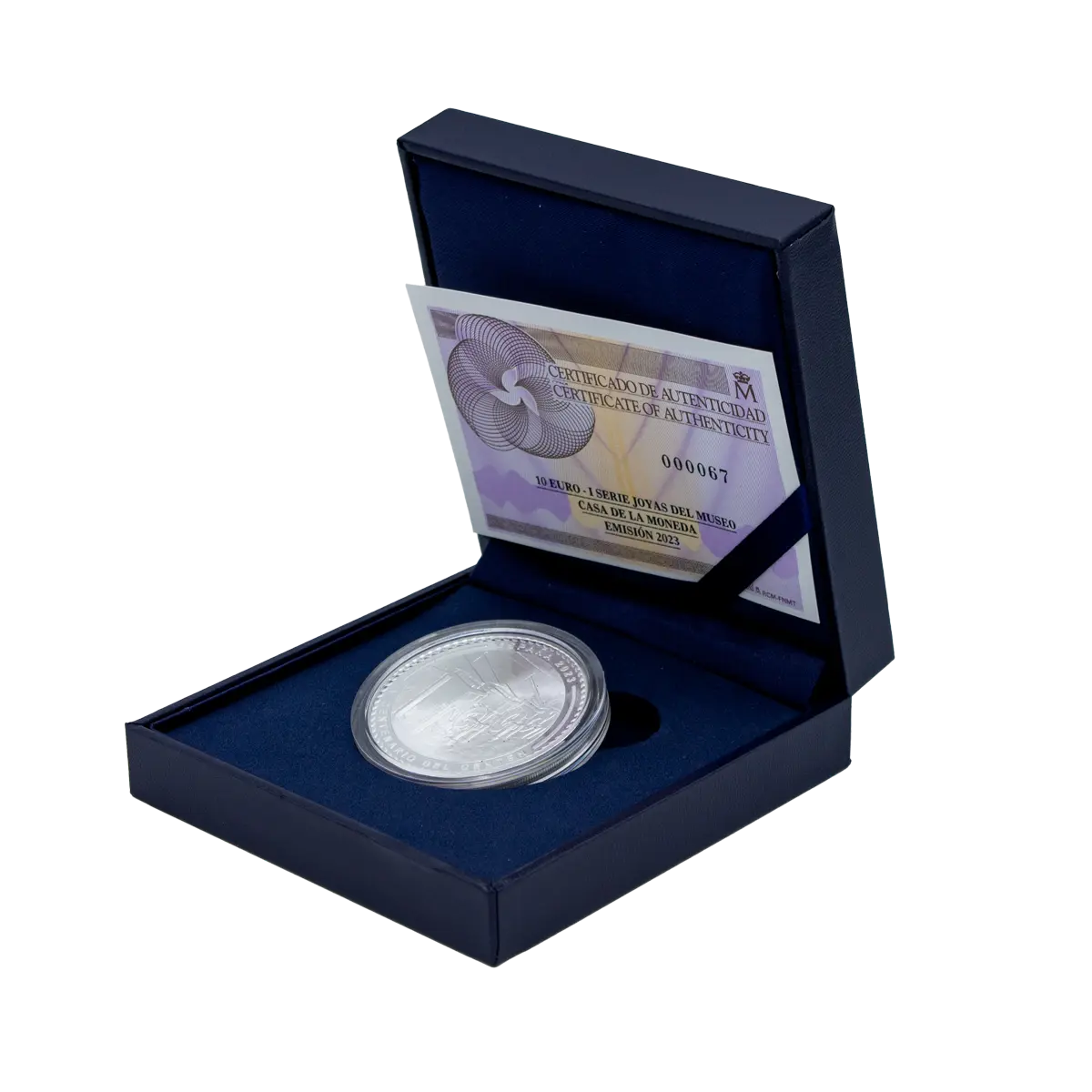 Presentación con caja y certificado (FNMT)