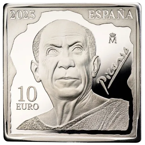 10 euros 2023 - 50 Aniversario de Picasso: Jacqueline sentada España (anverso)