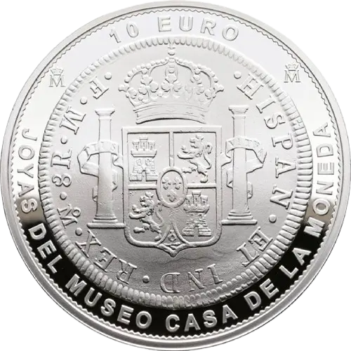 10 euros 2025 - 8 Reales 1772 México - II Serie Joyas del Museo Casa de la Moneda España (reverso) 10 euros 2025 - 8 Reales 1772 México - II Serie Joyas del Museo Casa de la Moneda España (reverso)