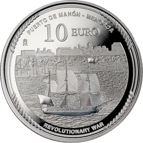 10 euros 2025 - 250 Aniversario Declaración de Independencia de los EE.UU.: Jordi Farragut España (reverso) 10 euros 2025 - 250 Aniversario Declaración de Independencia de los EE.UU.: Jordi Farragut España (reverso)
