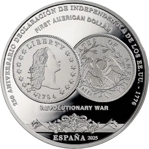 Moneda 250 Aniversario Declaración de Independencia de los EE.UU.: Primer Dólar Americano (2025)