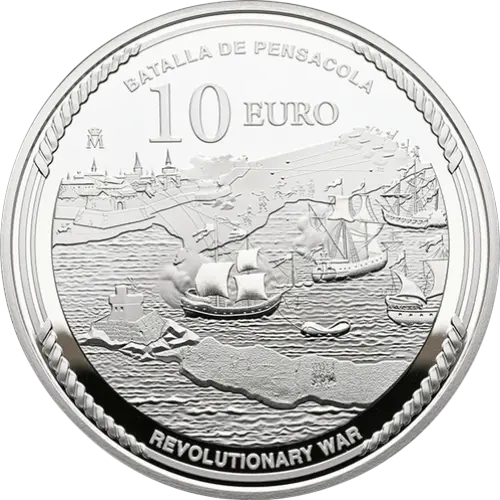 10 euros 2026 - Bernardo de Gálvez - 250 Aniversario Declaración de Independencia de los EE.UU. España (reverso)