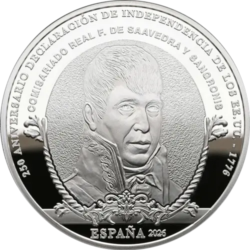 Moneda Francisco de Saavedra - 250 Aniversario Declaración de Independencia de los EE.UU. (2026)