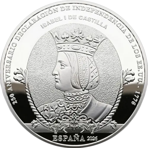 Moneda Isabel I de Castilla - 250 Aniversario Declaración de Independencia de los EE.UU. (2026)