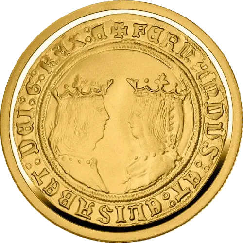 100 euros 2014 - Dos Excelentes Reyes Católicos  - V Serie Joyas Numismáticas España (anverso) 100 euros 2014 - Dos Excelentes Reyes Católicos  - V Serie Joyas Numismáticas España (anverso)