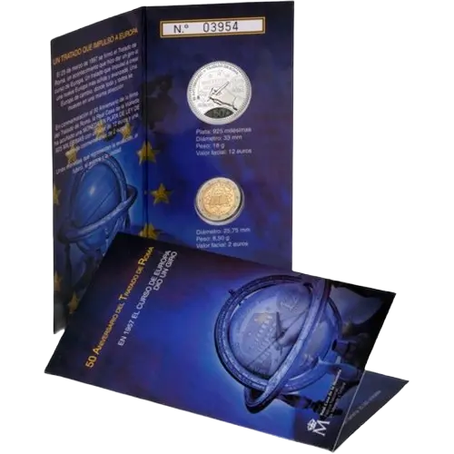 Moneda Cartera 2007 - 50 Aniversario Tratado de Roma (2€ + 12€ Plata) (2007)