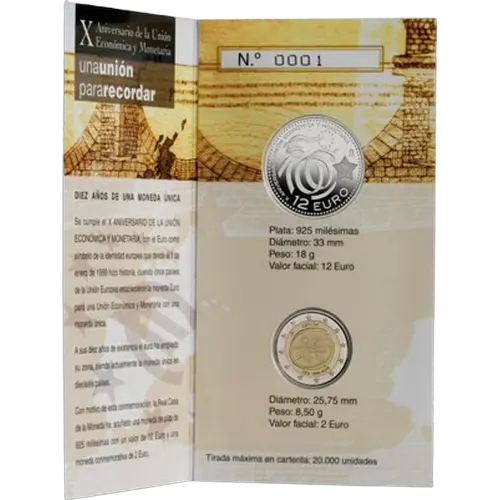 Cartera 2009 - X Aniversario de la UEM (2€ + 12€ Plata)