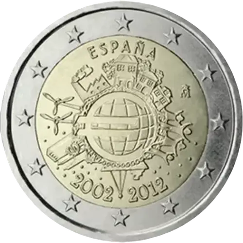 2 Euros Conmemorativa 2012 - X Aniversario del Euro (UNC)