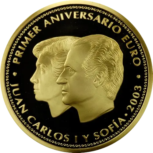200 euros 2003 - Primer Aniversario del Euro España (anverso) 200 euros 2003 - Primer Aniversario del Euro España (anverso)