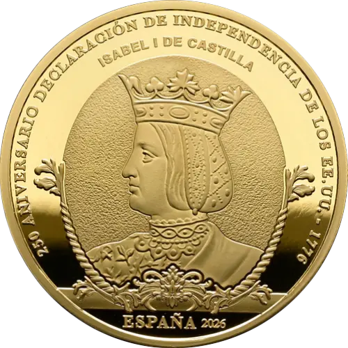 Moneda Isabel I de Castilla - 250 Aniversario Declaración de Independencia de los EE.UU. (2026)