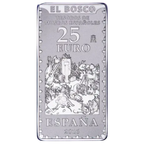 25 euros 2016 - El Bosco: El Infierno - IV Serie Tesoros de Museos Españoles España (reverso) 25 euros 2016 - El Bosco: El Infierno - IV Serie Tesoros de Museos Españoles España (reverso)
