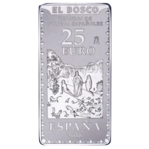 25 euros 2016 - El Bosco: El Jardín del Edén - IV Serie Tesoros de Museos Españoles España (reverso) 25 euros 2016 - El Bosco: El Jardín del Edén - IV Serie Tesoros de Museos Españoles España (reverso)