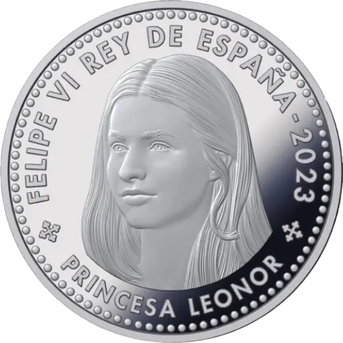 40 euros 2023 - 18 Aniversario de S.A.R. la Princesa de Asturias España (anverso) 40 euros 2023 - 18 Aniversario de S.A.R. la Princesa de Asturias España (anverso)