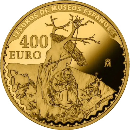 400 euros 2016 - El Bosco: Las tentaciones de San Antonio Abad - IV Serie Tesoros de Museos Españoles España (reverso) 400 euros 2016 - El Bosco: Las tentaciones de San Antonio Abad - IV Serie Tesoros de Museos Españoles España (reverso)