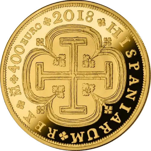 400 euros 2018 - 150 Años de la Desparición de los Escudos: 8 Escudos España (anverso) 400 euros 2018 - 150 Años de la Desparición de los Escudos: 8 Escudos España (anverso)