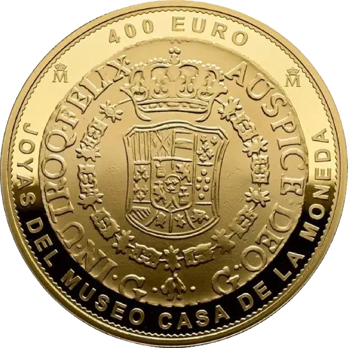 400 euros 2025 - 8 Escudos 1770 Guatemala - II Serie Joyas del Museo Casa de la Moneda España (anverso) 400 euros 2025 - 8 Escudos 1770 Guatemala - II Serie Joyas del Museo Casa de la Moneda España (anverso)