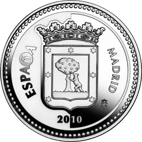 5 euros 2010 - Madrid: Puerta de Alcalá - I Serie Capitales de Provincia y Ciudades Autónomas España (anverso) 5 euros 2010 - Madrid: Puerta de Alcalá - I Serie Capitales de Provincia y Ciudades Autónomas España (anverso)