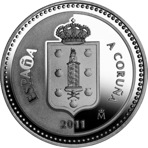 5 euros 2011 - A Coruña: Torre de Hércules - II Serie Capitales de Provincia y Ciudades Autónomas España (anverso)