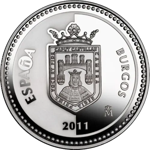 5 euros 2011 - Burgos: Estatua Cid Campeador - III Serie Capitales de Provincia y Ciudades Autónomas España (anverso) 5 euros 2011 - Burgos: Estatua Cid Campeador - III Serie Capitales de Provincia y Ciudades Autónomas España (anverso)