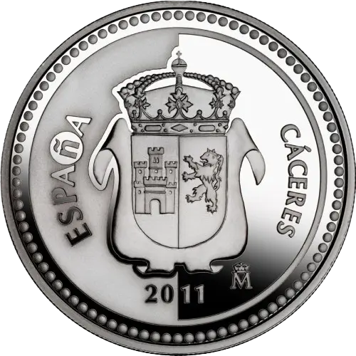 5 euros 2011 - Cáceres: Arco de la Estrella - III Serie Capitales de Provincia y Ciudades Autónomas España (anverso) 5 euros 2011 - Cáceres: Arco de la Estrella - III Serie Capitales de Provincia y Ciudades Autónomas España (anverso)