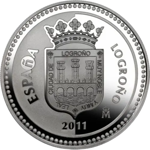 5 euros 2011 - Logroño: Puente de Piedra - II Serie Capitales de Provincia y Ciudades Autónomas España (anverso)