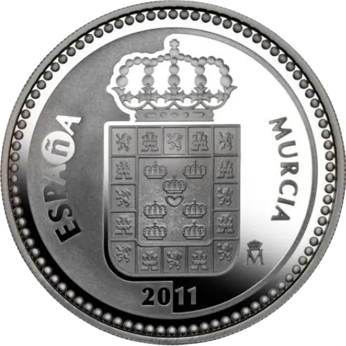 5 euros 2011 - Murcia: Catedral de Murcia - II Serie Capitales de Provincia y Ciudades Autónomas España (anverso) 5 euros 2011 - Murcia: Catedral de Murcia - II Serie Capitales de Provincia y Ciudades Autónomas España (anverso)