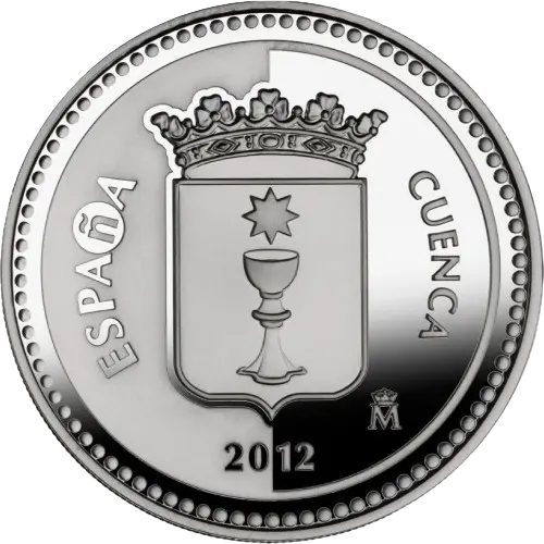5 euros 2012 - Cuenca: Casas Colgadas - IV Serie Capitales de Provincia y Ciudades Autónomas España (anverso) 5 euros 2012 - Cuenca: Casas Colgadas - IV Serie Capitales de Provincia y Ciudades Autónomas España (anverso)