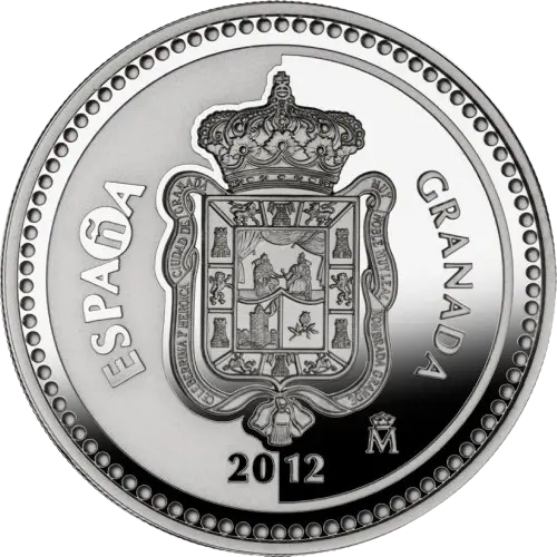 5 euros 2012 - Granada: La Alhambra y Sierra Nevada - IV Serie Capitales de Provincia y Ciudades Autónomas España (anverso) 5 euros 2012 - Granada: La Alhambra y Sierra Nevada - IV Serie Capitales de Provincia y Ciudades Autónomas España (anverso)