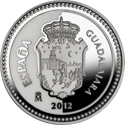 5 euros 2012 - Guadalajara: Palacio del Infantado - IV Serie Capitales de Provincia y Ciudades Autónomas España (anverso) 5 euros 2012 - Guadalajara: Palacio del Infantado - IV Serie Capitales de Provincia y Ciudades Autónomas España (anverso)