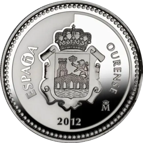 5 euros 2012 - Ourense: Puente del Milenio - IV Serie Capitales de Provincia y Ciudades Autónomas España (anverso) 5 euros 2012 - Ourense: Puente del Milenio - IV Serie Capitales de Provincia y Ciudades Autónomas España (anverso)