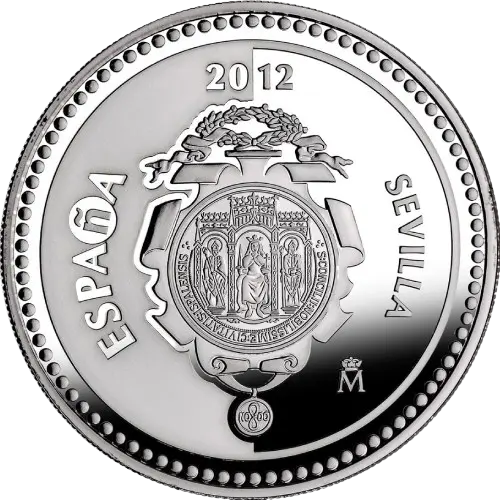 5 euros 2012 - Sevilla: Torre del Oro y Giralda - V Serie Capitales de Provincia y Ciudades Autónomas España (anverso)