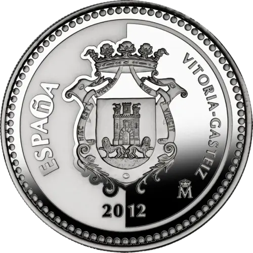 5 euros 2012 - Vitoria–Gasteiz: Catedral de Santa María - IV Serie Capitales de Provincia y Ciudades Autónomas España (anverso) 5 euros 2012 - Vitoria–Gasteiz: Catedral de Santa María - IV Serie Capitales de Provincia y Ciudades Autónomas España (anverso)