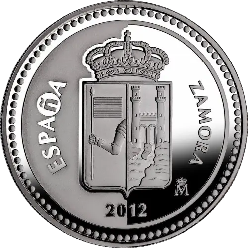 5 euros 2012 - Zamora: Catedral y Puente de Piedra - V Serie Capitales de Provincia y Ciudades Autónomas España (anverso) 5 euros 2012 - Zamora: Catedral y Puente de Piedra - V Serie Capitales de Provincia y Ciudades Autónomas España (anverso)