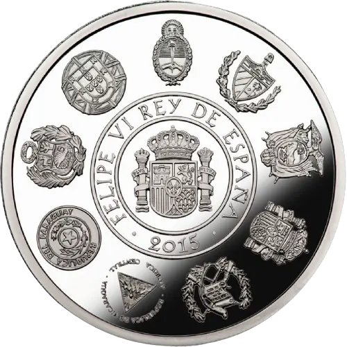 5 euros 2015 - Raíces culturales: Guerrero de Mogente - X Serie Iberoamericana España (anverso) 5 euros 2015 - Raíces culturales: Guerrero de Mogente - X Serie Iberoamericana España (anverso)