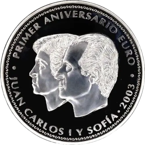 50 euros 2003 - Primer Aniversario del Euro España (anverso) 50 euros 2003 - Primer Aniversario del Euro España (anverso)