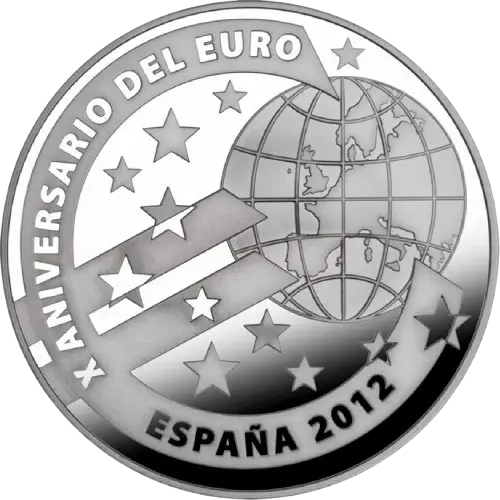50 euros 2012 - X Aniversario del Euro España (anverso) 50 euros 2012 - X Aniversario del Euro España (anverso)