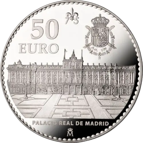 Moneda 75 Aniversario de Su Majestad el Rey D. Juan Carlos: Palacio Real de Madrid (2013)