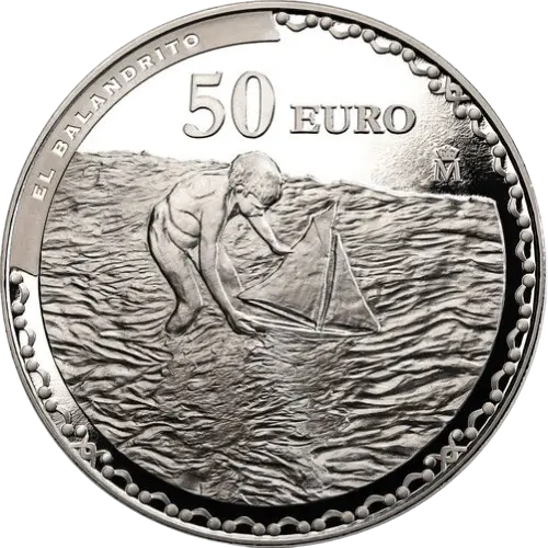 50 euros 2023 - Centenario Joaquín Sorolla: Paseo a la orilla del mar España (reverso)